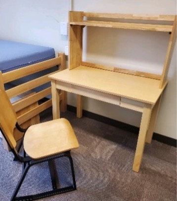 New furniture furnishing the Houghton Hall Female Dorm.